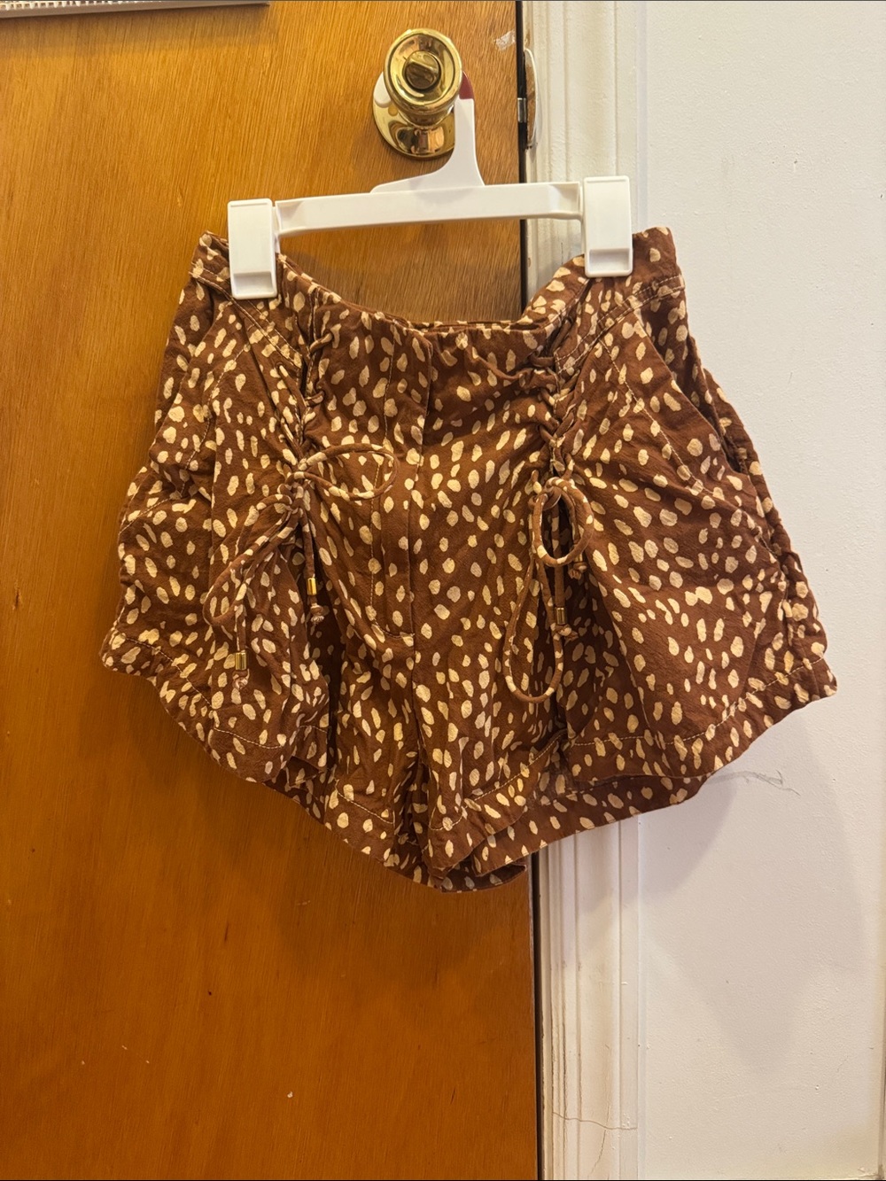 Free People Brown Printed Drawstring Women's Skort